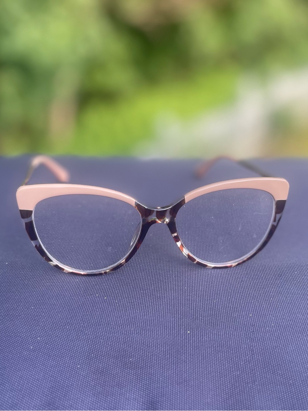 Women's Pink Tortoiseshell Cat-Eye Glasses - Unbranded